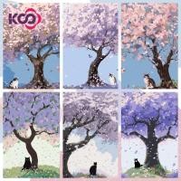 ราคา [KS]ต้นดอกซากุระและแมว 5ง ภาพวาดเพชรเพชรเต็มห้องนั่งเล่น เพเพชร ปักครอสติสห้องนอนห้องรับประทานอาหารเพชรเย็บปักถักร้อยตกแต่งบ้าน 30x40 ซม./ (25988464471)