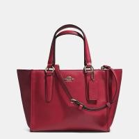 ราคา Coach Crosby Mini Carryall Leather Tote กระเป๋าโค้ชสีแดง (41912033688)