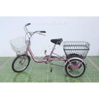 ราคา จักรยานสามล้อญี่ปุ่น - ล้อ 18 / 16 นิ้ว - ไม่มีเกียร์ - อลูมิเนียม - Bridgestone - สีชมพู [จักรยานมือสอง] (19853108921)