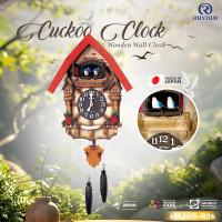 ราคา RHYTHM นาฬิกากุ๊กกู Cuckoo Clock มีนกคู่ 2ตัว ร้องทุกชั่วโมง ผลิตจากญี่ปุ่น -4MJ415-R06 (25078047799)