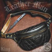 ราคา กระเป๋าคาดเอว (มือ1) LeatherMan หนังแท้ รุ่น King สีดำเงา (24163839355)
