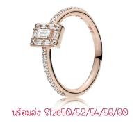 ราคา (ของแท้100%)Pandora rose ring แหวนเพชรเหลี่ยม (26814175973)