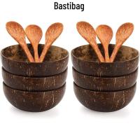 ราคา โบซาติแบ็ก ชามมะพร้าว, พร้อมช้อนชามสลัดแบบใช้ซ้ําได้, จานเสิร์ฟกะลามะพร้าวธรรมชาติไม้อาหารเช้า (27689783592)