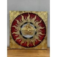 ราคา ภาพวาดพระพิฆเนศปางเสวยสุขในพระอาทิตย์พื้นสีแดง60/60cm (15937547298)