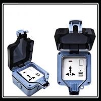 ราคา ปลั๊กไฟ กลางแจ้ง ฝาครอบกันน้ำ มีเมนสวิตซ์ พร้อมเต้ารับ มีม่านนิรภัย ไม่มีสาย บล็อกยาง ปลั๊กพ่วง ปลั๊กสนาม เต้ารับกันน้ำ (17467001202)