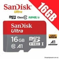 ราคา [ประกัน10ปี] Sandisk Ultra 16GB A1 Class 10 MicroSDHC Micro SD Card with Apabtor (1327490053)