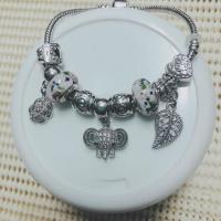 ราคา New สร้อยข้อมือสไตล์แพนโดร่าจี้ช้างน้อย ชุบทองคำขาว (2159765324)