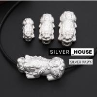 ราคา ปี่เซียะเงินแท้ ตัวร้อยปี่เซียะเงินแท้ เงินแท้ 99.9% (ลายเชือกเหรียญถุงเงิน) (28609635214)