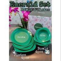 ราคา Tupperware ชุดจานชามและจานมรกต / ชุด Pinggan & Mangkuk Tupperware (23043342439)