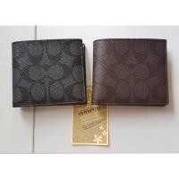 ราคา กระเป๋าตังค์ Coach รุ่น F75083 Signature สีดำ น้ำตาล ใหม่ แท้ (1886388068)