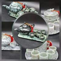 ราคา ชุดกาน้ำชาหยกแท้ พร้อมถาดหยกและถ้วยน้ำชาแท้ (มีตัวเลือก) (15218128775)