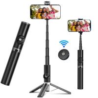 ราคา ขาตั้งเซลฟี่แบบพกพา P12 ขาตั้งโทรศัพท์อลูมิเนียมพร้อมรีโมทบลูทูธสำหรับไอโฟนและโทรศัพท์แอนดรอยขนาด 4-7 นิ้ว (44450842252)