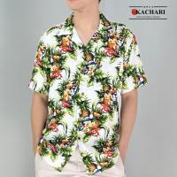 ราคา KACHARI เสื้อฮาวาย ผ้าเรยอน ลายสับปะรดนกเงือก สีขาว (40660670846)