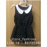 ราคา เสื้อสีดำ คอบัว ลายจุด (80517063)