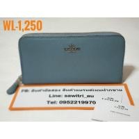 ราคา Used like new-Coach zippy wallet แท้ 1️⃣0️⃣0️⃣% สีฟ้า อะไหล่เงิน (4626757987)