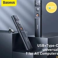ราคา พร้อมส่ง Baseus รีโมทพรีเซนไร้สาย Type c + USB Wireless Remote Control Presentation Laser Pointer PPT (29765636549)
