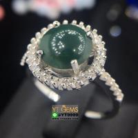 ราคา แหวนหยก แหวนหยกแท้ แหวนเงินแท้ 92.5% ชุบทองคำขาว ประดับ หยกแท้ ตกแต่ง เพชร Swiss YTG-9078 (4329228982)