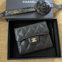 ราคา New Chanel compact wallet black caviar ghw holo32 (5934781229)