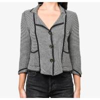 ราคา MaxMara WEEKEND Stretch Knit Blazer Jacket Navy Blue and White Striped Size L (40763889518)