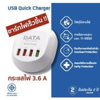 ราคา ปลั๊กไฟ DATA ชาร์ทเร็วมาก !! 3USB 3.6A Quick Charger + 1USB 3.0A น้ำหนักเบา พกพาสะดวก สายยาว1.2M โปรสุดคุ้ม (22031134283)