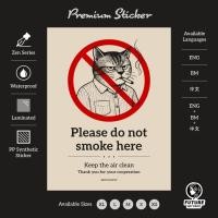 ราคา กรุณาอย่าสูบบุหรี่ที่นี่ Tolong Jangan Merokok di Sini. 不吸水 ป้ายสติ๊กเกอร์. ไม่สูบบุหรี่ ไดลารัง เมอร์โคก. แมวกุด 猫 (43904209680)