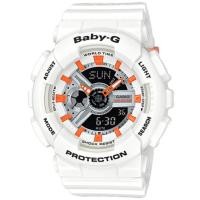 ราคา Casio Baby-G นาฬิกาข้อมือผู้หญิง สายเรซิ่น รุ่น BA-110PP-7A2 - สีขาว (283187893)