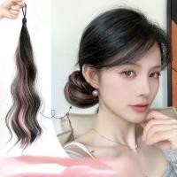 ราคา Vogue หางม้าผม 45 ซม. Self Winding Bun ไฮไลท์ย้อมผมแถบวิกผมดอกไม้ Bud หัว Extensions วิกผม (24837101308)