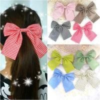 ราคา โบว์ติดผม กิ๊บติดผม โบว์ลายสก็อต โบว์ลายจุด (3242018407)