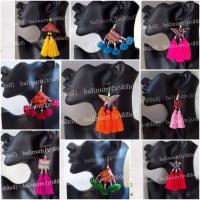 ราคา balinum ต่างหูชาวเขาพู่ปอมๆ DIY แฮนด์เมดสไตล์โบฮีเมียน งานปักมือผ้าชาวเขาม้งแท้ ประดับลูกปัดกระพรวนทองเหลืองเก๋มาก (4300206961)
