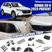 ราคา Honda CR-V ครอบกระจกมองหลังคาร์บอนไฟเบอร์/สีดำเงา ขอบกระจังหน้า ขอบประตู อุปกรณ์ตกแต่งภายนอกสำหรับ CRV G6 (2023-2024) (26763717444)