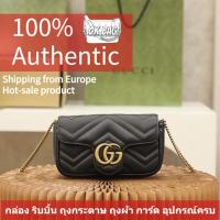 ราคา แบรนด์ใหม่และเป็นของแท้/กุชชี่ GUCCI GG Marmont Leather Super Mini Bag 16.5cm กระเป๋า สุภาพสตรี/กระเป๋าสะพายไหล่ (25300376749)