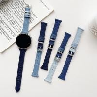 ราคา เหมาะสําหรับ Samsung Galaxy watch4567 นาฬิกาสปอร์ตอัจฉริยะ Active2 Generation สายหนังผ้ายีนส์ (40109382493)