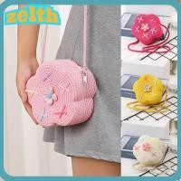 ราคา Zelth กระเป๋าสะพายไหล่, กระเป๋าสะพายข้างลายดอกไม้ฟาง, แฮนด์เมดทนทานพร้อมกระเป๋าถือเจ้าหญิงโบว์เด็กผู้หญิง (28279188440)