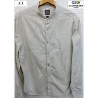 ราคา AlX Armani Exchange แท้ เสื้อเชิ๊ตแขนยาวสปอตคอจีนสีครีม (6145905057)