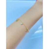 ราคา สร้อยข้อมือตุ้งติ้งทองแท้เพชรแท้ (25945439749)