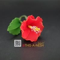 ราคา [HandMade][ส่งโดย Kerry ถึงไว] ดอกชบา ประดิษฐ์ด้วยมือจากผ้าใยบัวสังเคราะห์ ถวายแด่องค์เทพที่ท่านรัก (1309089171)