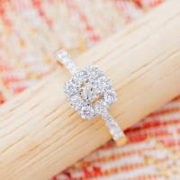 ราคา [ พร้อมส่ง ] แหวนเพชรแท้ เพชรเบลเยี่ยมคัต น้ำ100 ทองคำแท้9K (ทอง37.5%) [9KPRB273] (27473606551)