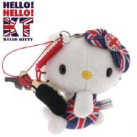ราคา แท้ 100% จากญี่ปุ่น ซานริโอ เฮลโล คิตตี้ Sanrio Hello Kitty Union Jack Guard Series Cleaner Cell Phone Charm (1413952394)