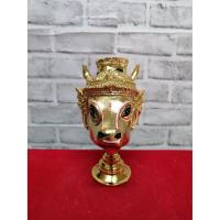 ราคา ฤาษี หน้าวัว พ่อแก่ พร้อมฐานทอง ขนาดกว้าง 4 นิ้ว สูงรวมฐาน 9 นิ้ว เนื้อเรซิ่น ทองเค หัวโขน เศียรเทพ เศียรครู ของที่ระลึก (8403731875)