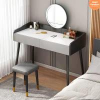 ราคา โต๊ะเครื่องแป้งแต่งหน้า Make up table dressing table แถมกระจก โต๊ะเครื่องแป้งสไตล์มินิมอล พร้อมส่ง (22650677625)