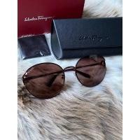 ราคา Salvatore Ferragamo Brown Round Ladies Sunglasses Made in Italy (22515951104)