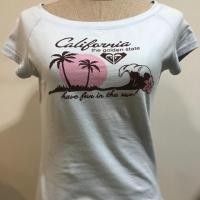 ราคา เสื้อยืดแขนสั้น สีฟ้าอ่อน roxy size m ผ้านุ่ม (834696607)