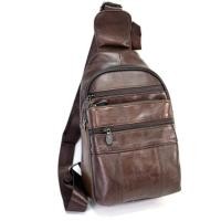 ราคา Chinatown Leather กระเป๋าเป้เดี่ยวผู้ชาย หนังแท้ สีน้ำตาล ชิปยื่นหน้า (1737333994)