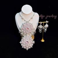 ราคา ชุดเซ็ทเครื่องประดับ ใส่ประดับชุดไทย เครื่องเงิน ประดับพลอยสีชมพู (27507696621)