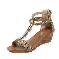 ราคา Liang · รองเท้าแตะส้นเตารีด มีซิปด้านหลัง สไตล์โรมัน สําหรับผู้หญิง 2024 1418-941 (22589607507)