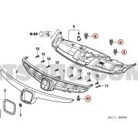 ราคา พุกแผงปิดกระจังหน้า หมุดยึดกันชนหน้า Honda แบบกด แท้เบิกศูนย์ (44113141577)