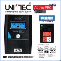ราคา UNITEC UPS ACTIVE PRO 1000VA550W Smart UPS /มีซอร์ฟแวร์/Line Interactive with stabilizer ประกัน 2 ปี (24388179223)