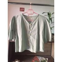 ราคา เสื้อลินิน สีเขียวพาสเทล แบรนด์ NIDA (16563861661)