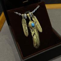 ราคา 925 เงินสเตอร์ลิง Seiko สร้อยคอขนนกเทอร์ควอยซ์จี้เงินสเตอร์ลิงแฮนด์เมดชุบทอง 22K รูปแบบเดียวกันสำหร (29419939546)