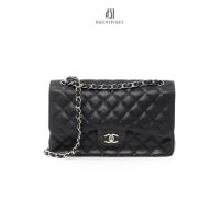 ราคา [ของแท้] CHANEL CLASSIC JUMBO BLACK CAVIAR SHW มีใบรับประกัน ตรวจสอบได้ทุกใบ ✅ (41309031383)
